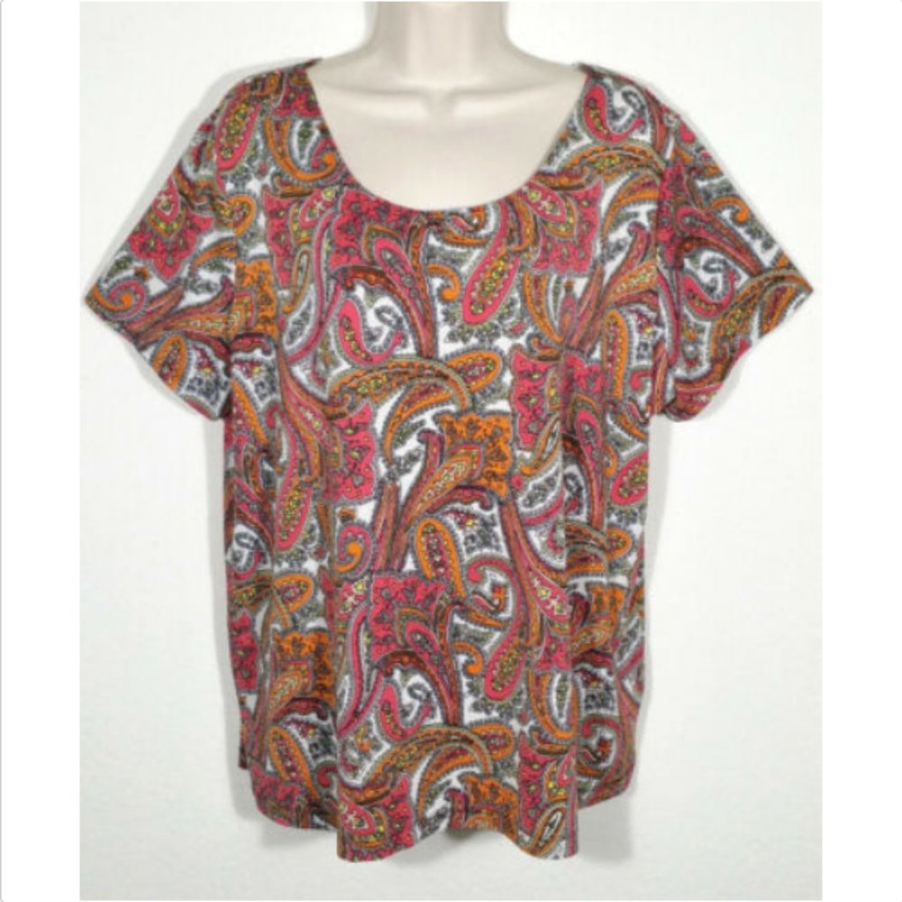 ELEMENTZ Relaxed Fit Paisley Top Blouse 1318E1M